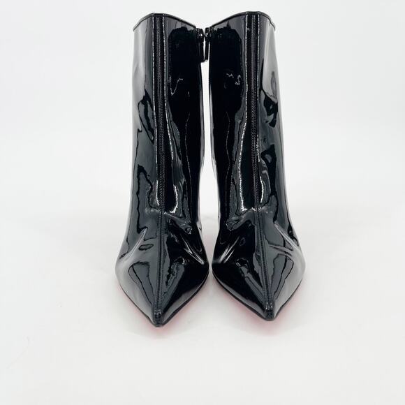 Christian Louboutin Black Patent Leather Sporty Kate Booty 85 Ankle Boots EU 38 - Picture 6 of 13